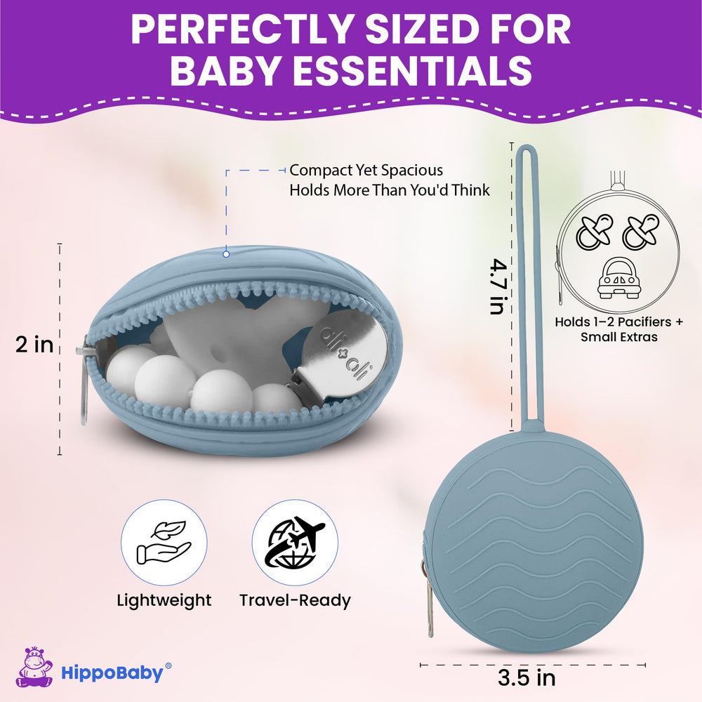 HippoBaby two-pack pastel case keeps clean vs used items neatly separated.