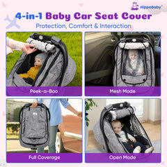 HippoBaby windproof design highlights protection against chilly gusts during commutes.