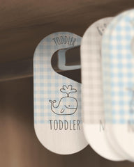 HIPPOTALE blue gingham dividers complement gender-neutral nurseries with soft color tones.