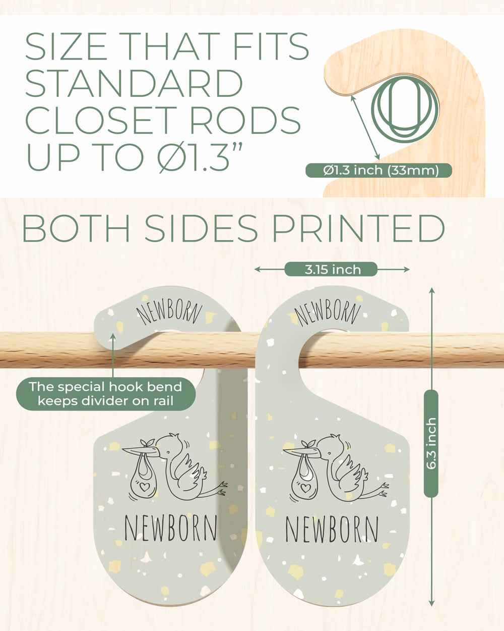 HIPPOTALE age-labels on both sides for quick size identification