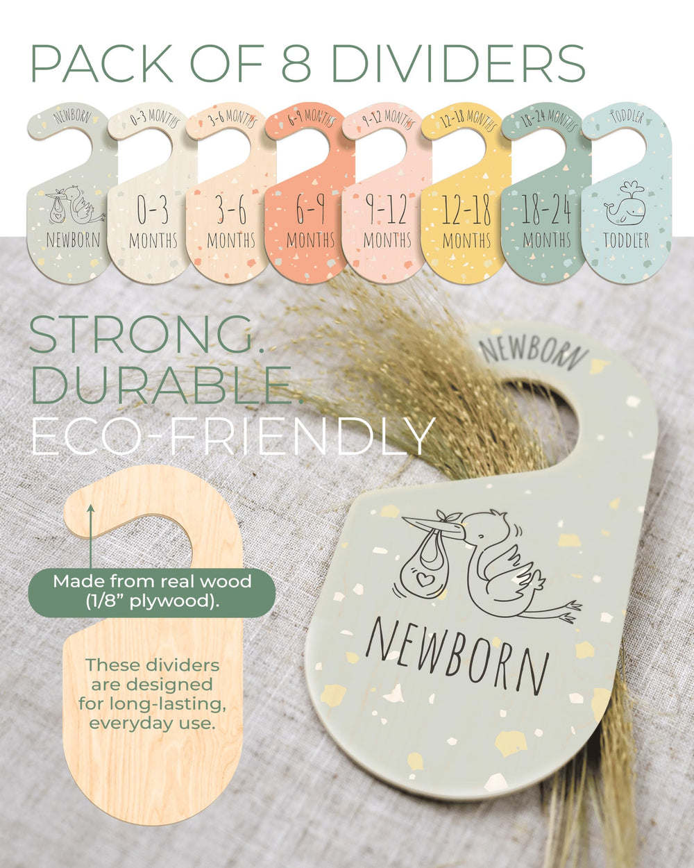 HIPPOTALE color palette dividers for easy size sorting in nursery
