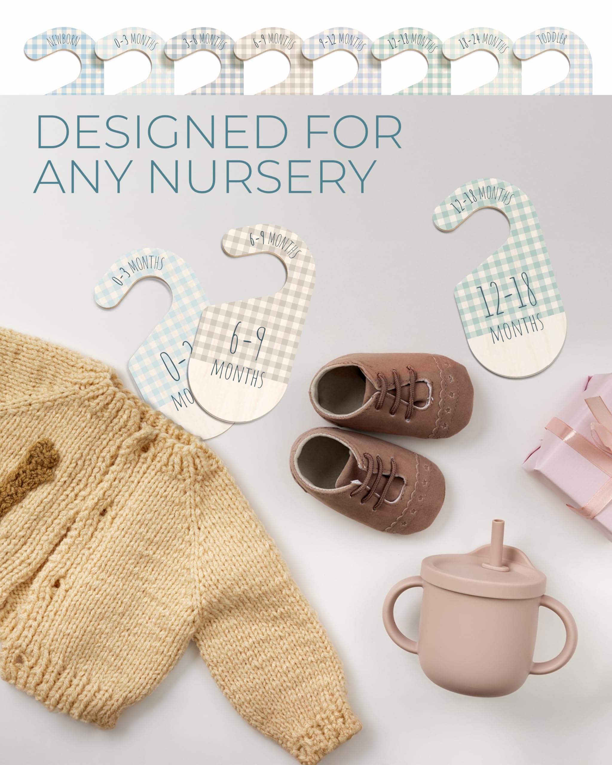 HIPPOTALE eight-size set shown in gift-ready packaging for handy nursery organization.
