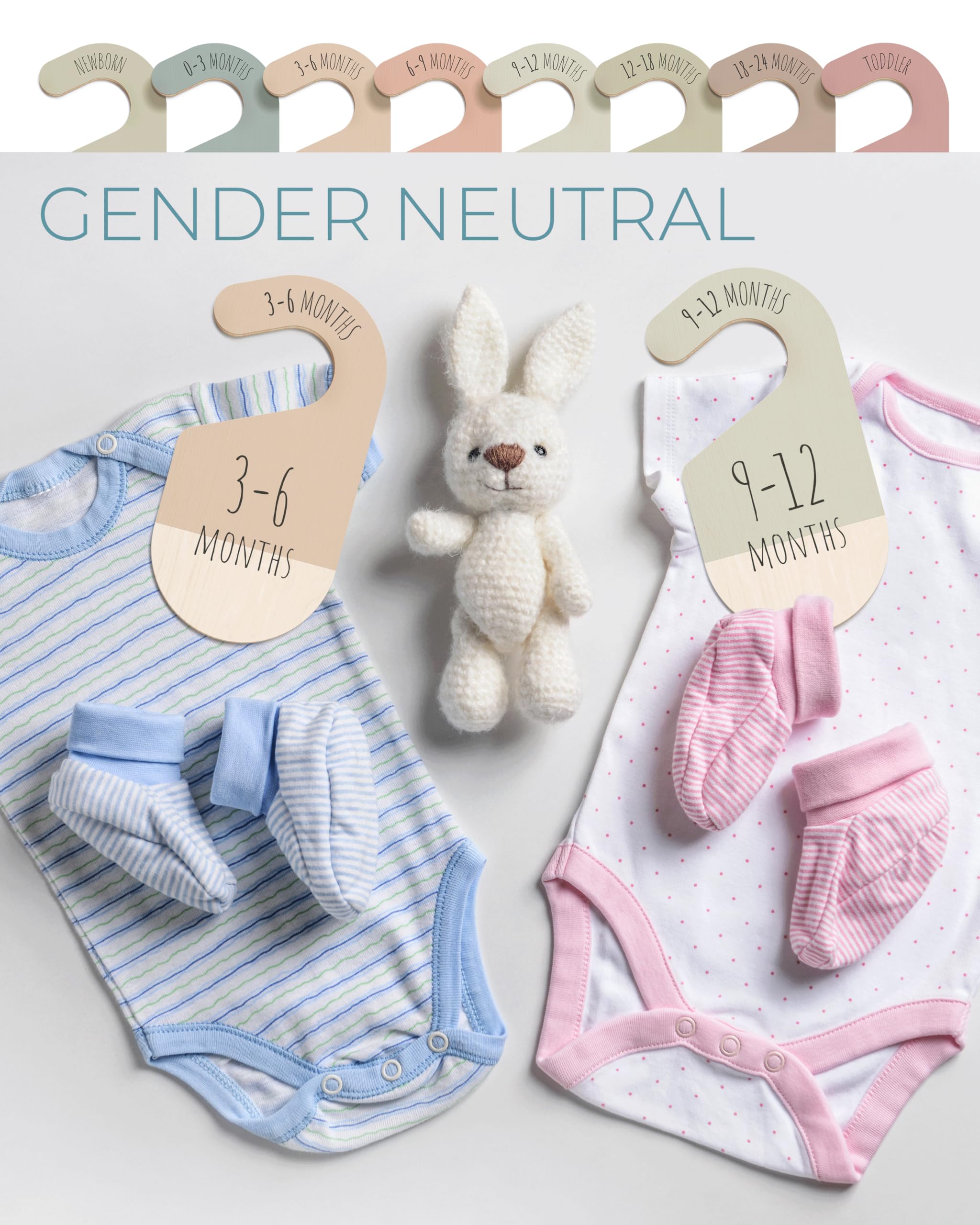 Hippotale gender-neutral design complements any nursery decor and multiple children closet setups.