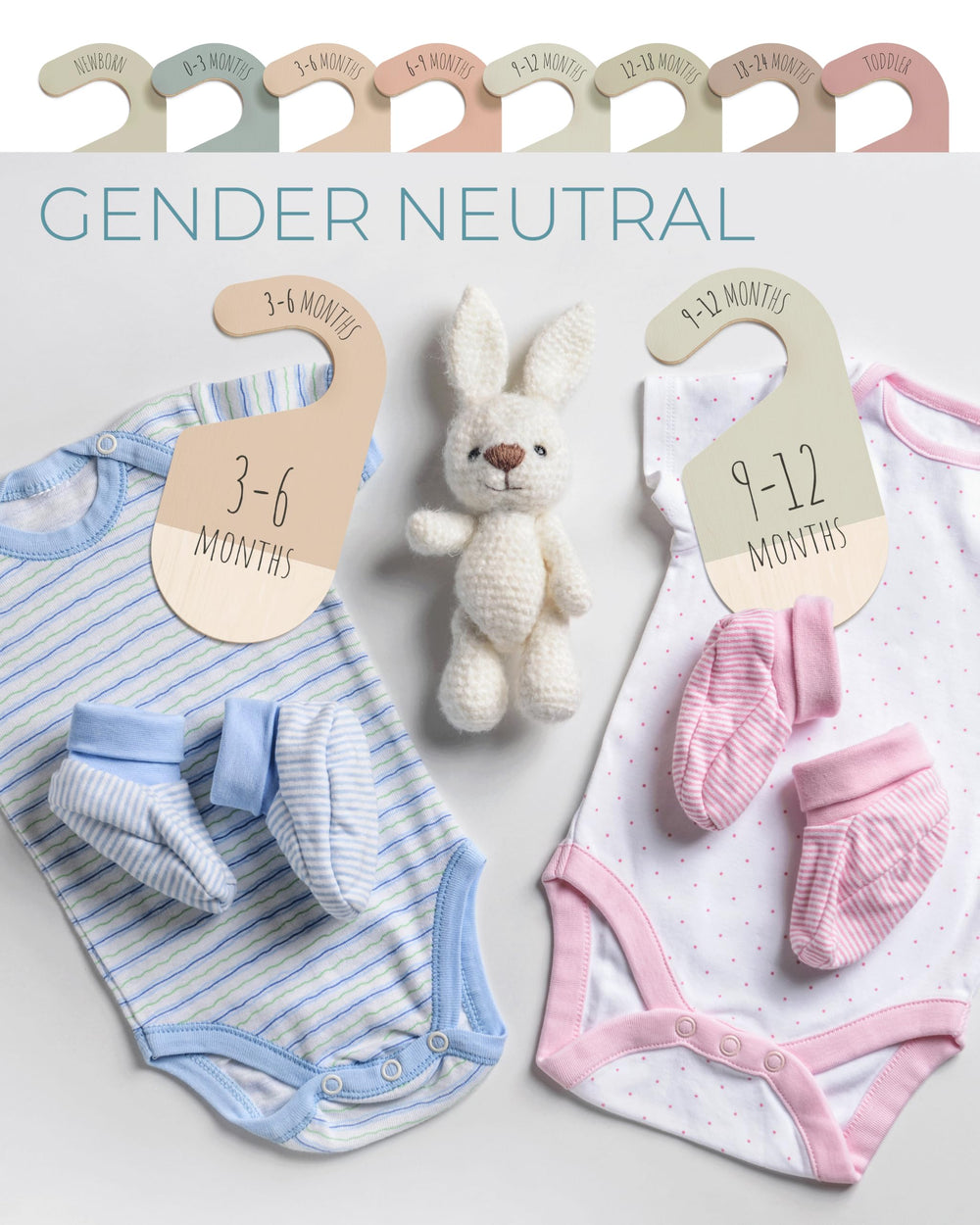 Hippotale gender-neutral design complements any nursery decor and multiple children closet setups.