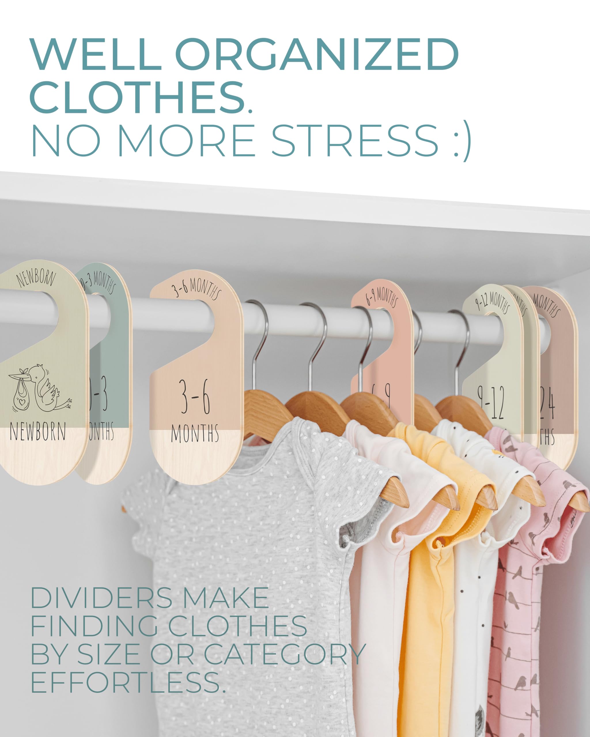 Hippotale neutral colors fit unisex nursery themes for a tidy, cohesive closet.
