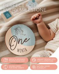 HIPPOTALE first birthday milestone card adds celebratory flair to cake-smash photos.