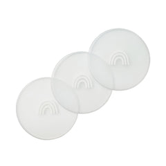 Hippypotamus lids snapped on a toddler plate showing airtight freshness.