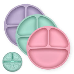 Hippypotamus toddler plates suction pink show four-point grip for mess-free meals