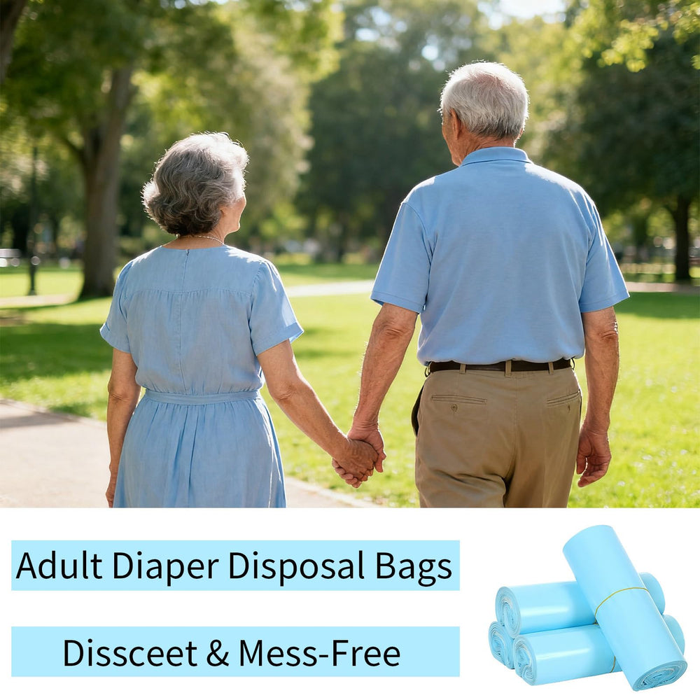 Hipruict blue disposal bags suitable for home and caregiving scenarios.