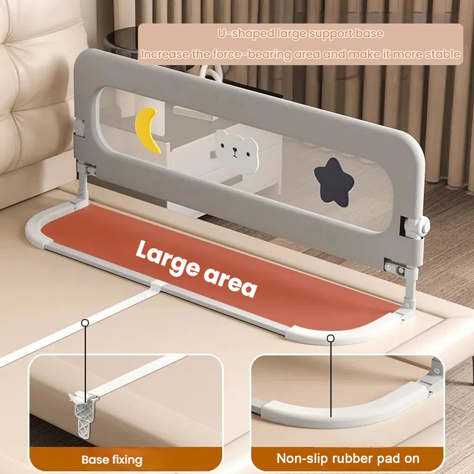 HIQNWTO U-Type pink cartoon rail showcases child-friendly design and safety