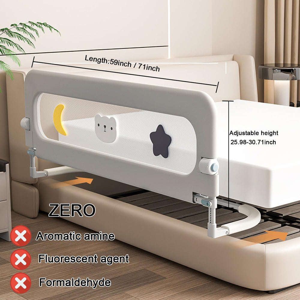 HIQNWTO U-Type bed rail size-coverage for twin to king beds