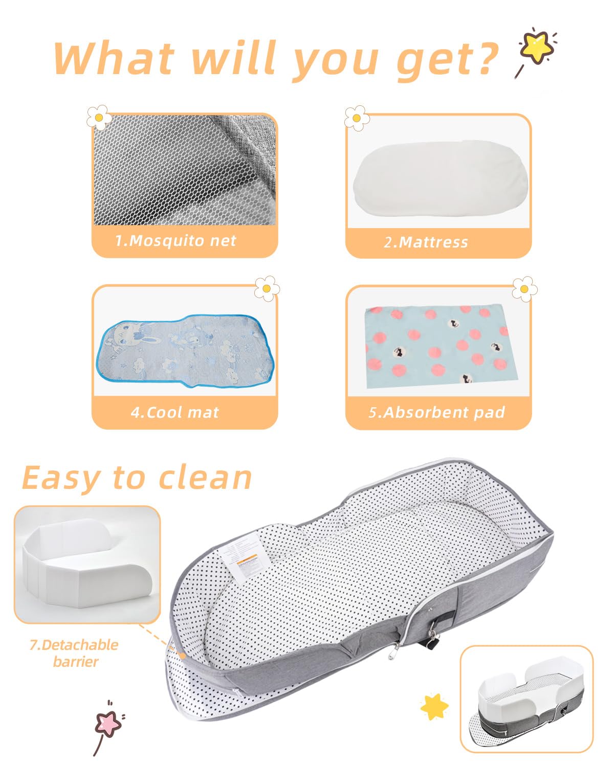 Hishe mosquito net with breathable mesh protects baby from insects and sun.