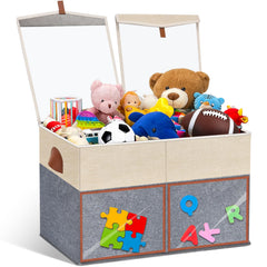 HISULIV toy storage box with magnetic lid for easy child access