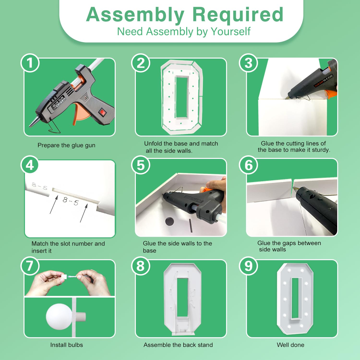 Hitino marquee numbers 13-4ft battery compartment for portable use