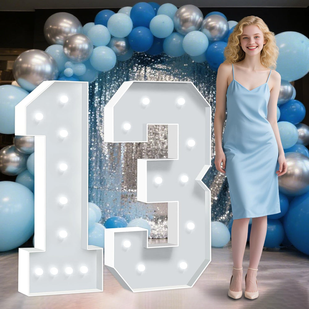 Hitino marquee numbers 13-4ft photo backdrop ready for events