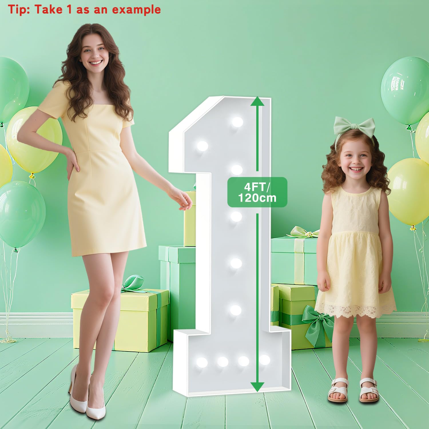 Hitino marquee numbers 13-4ft side-angle view for versatile indoor-outdoor displays