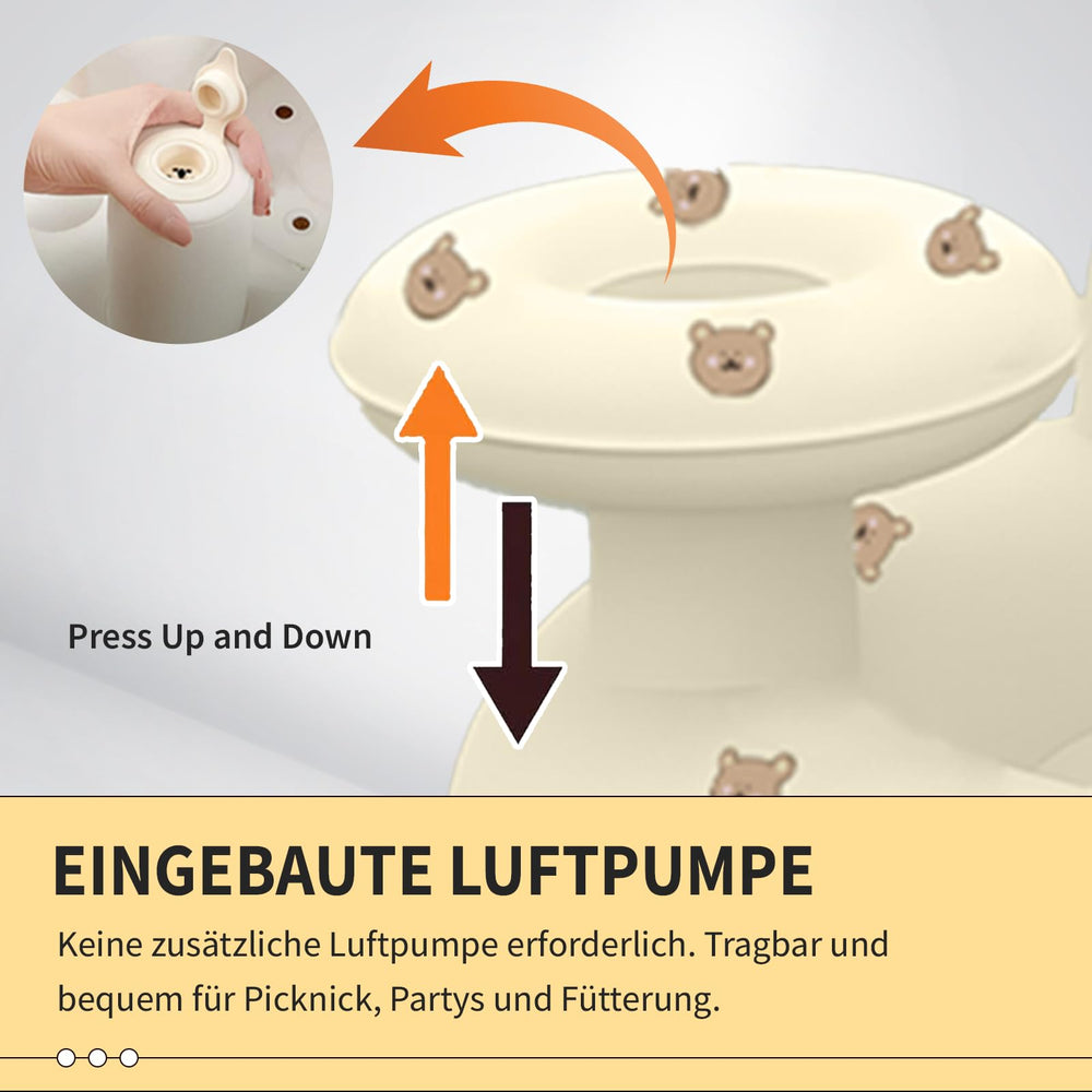HitTopss inflatable baby seat built-in pump shows quick inflation for stress-free setup