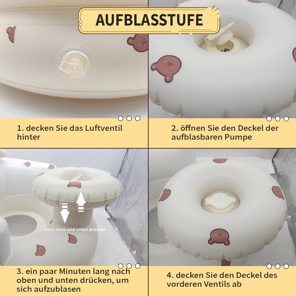 HitTopss inflatable baby seat feeding/storytime setup aids comfortable positioning during meals