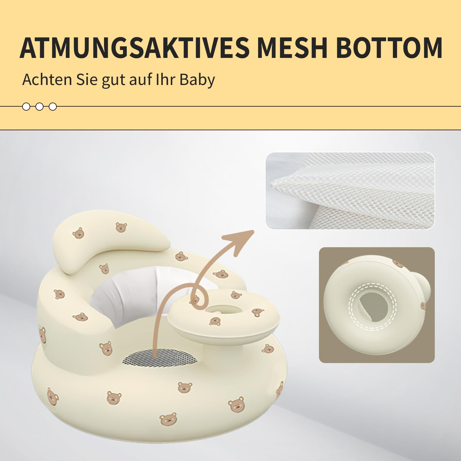 HitTopss inflatable baby seat folded compact demonstrates travel-friendly design and easy storage