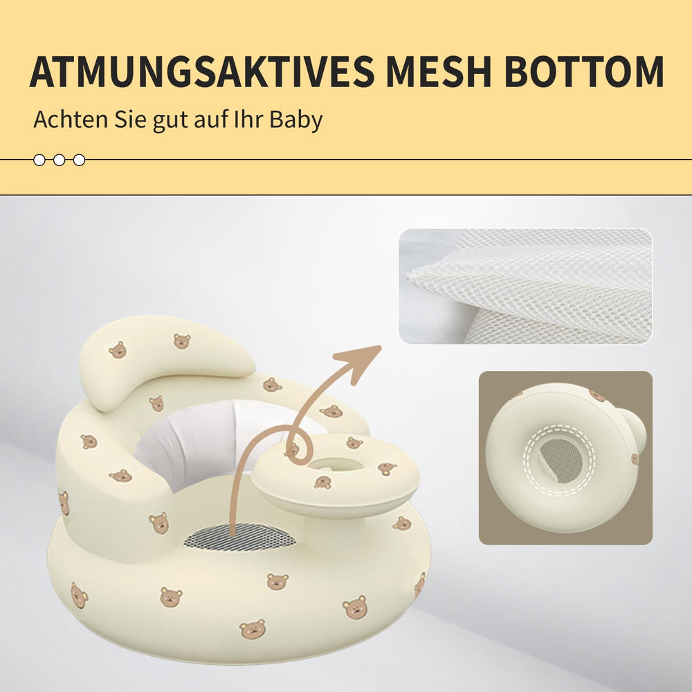 HitTopss inflatable baby seat folded compact demonstrates travel-friendly design and easy storage