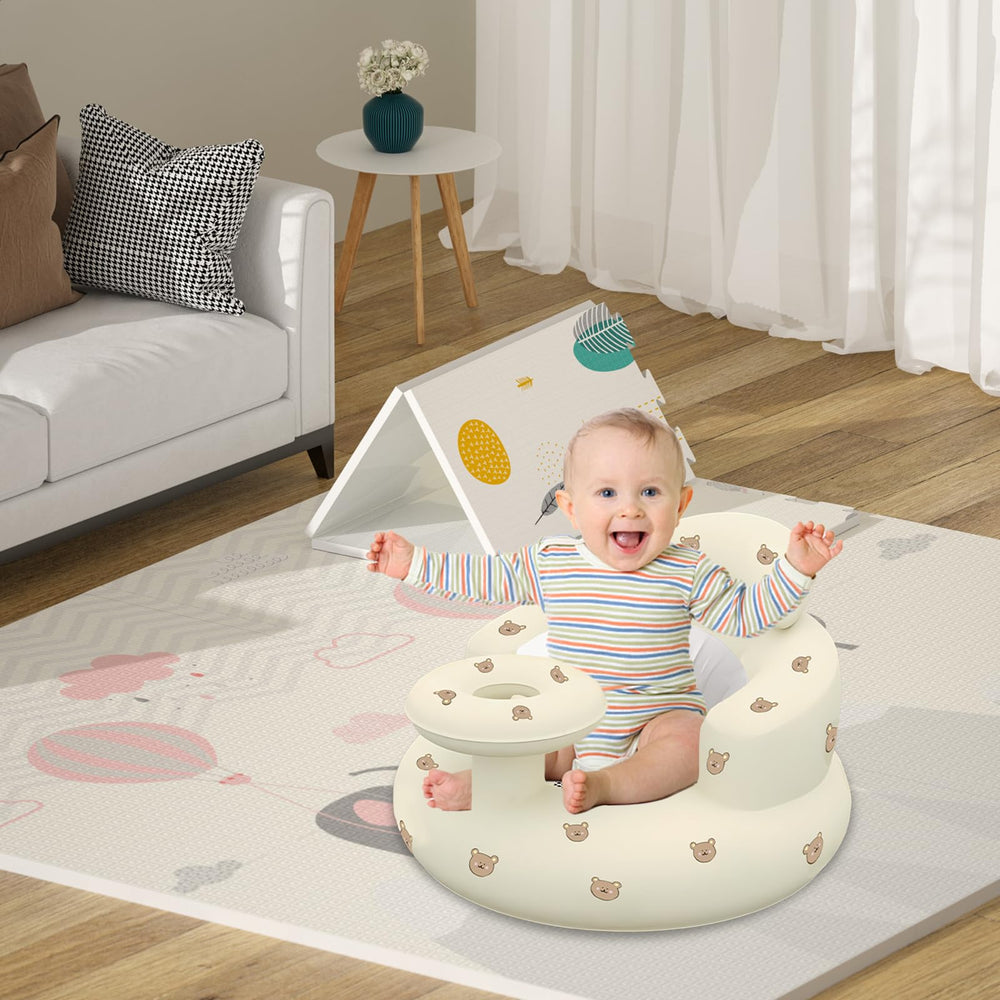 HitTopss inflatable baby seat travel-ready design for beach, camping, and family outings
