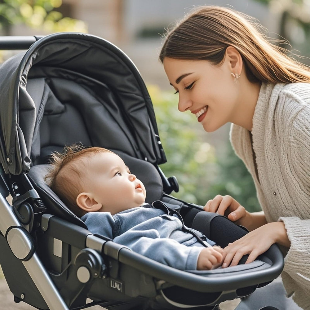 HitTopss universal insert supports baby in car seats, swings, and strollers.