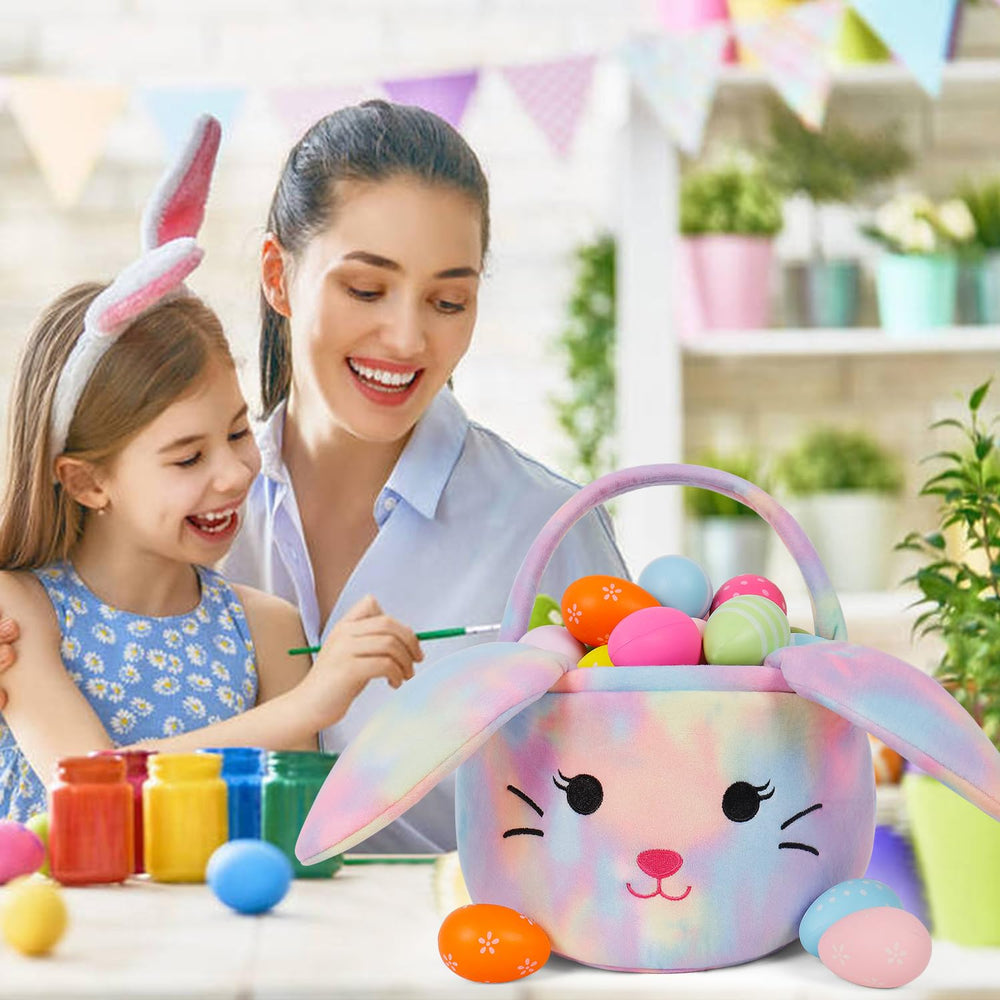 HitToys Easter Bunny Basket size-dimensions, roomy 10x8 inches for treats and toys.