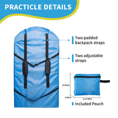 Hiviva bag features bright blue color and reflective strips for easy gate identification.