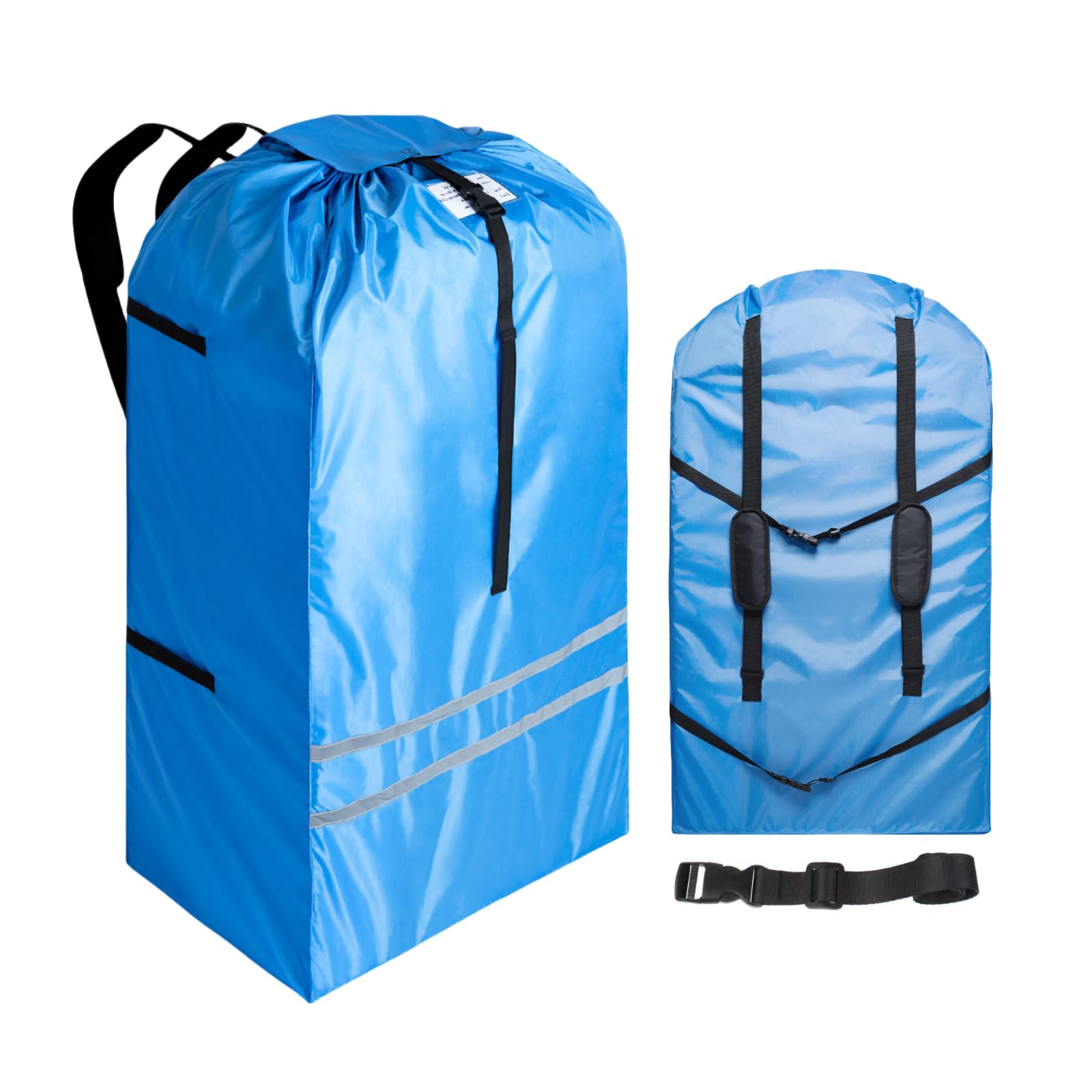 Hiviva wagon stroller travel bag exterior in blue for gate-check visibility