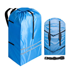 Hiviva wagon stroller travel bag exterior in blue for gate-check visibility