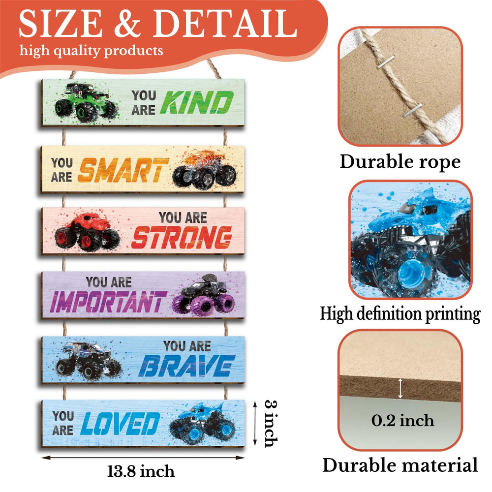 HIWERAN racing car decor close-up with natural hemp rope for easy hanging