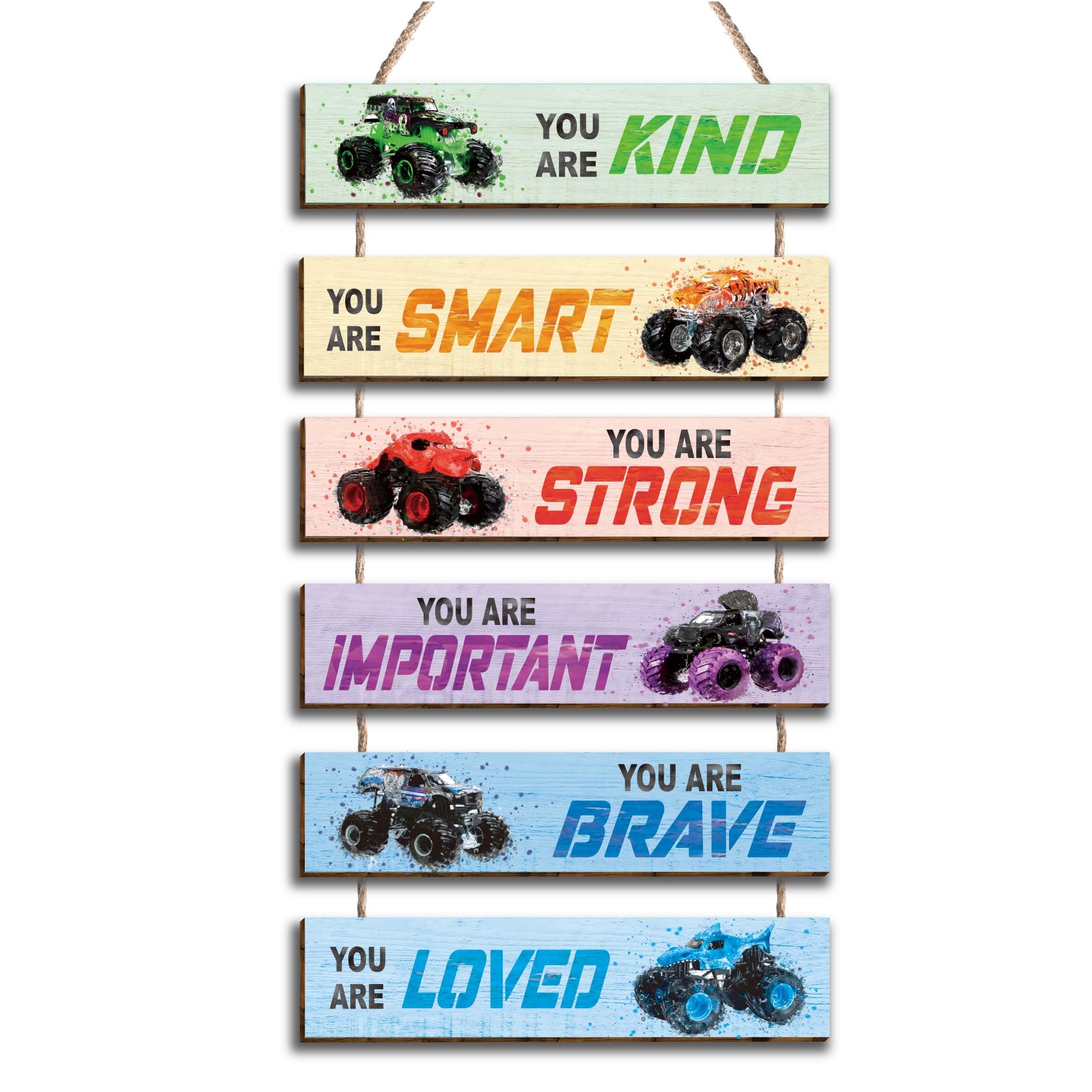 HIWERAN racing car wall sign in wood decor for kids’ room, durable print