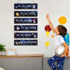 HIWERAN space astronaut quotes poster brightens classrooms with bold typography.