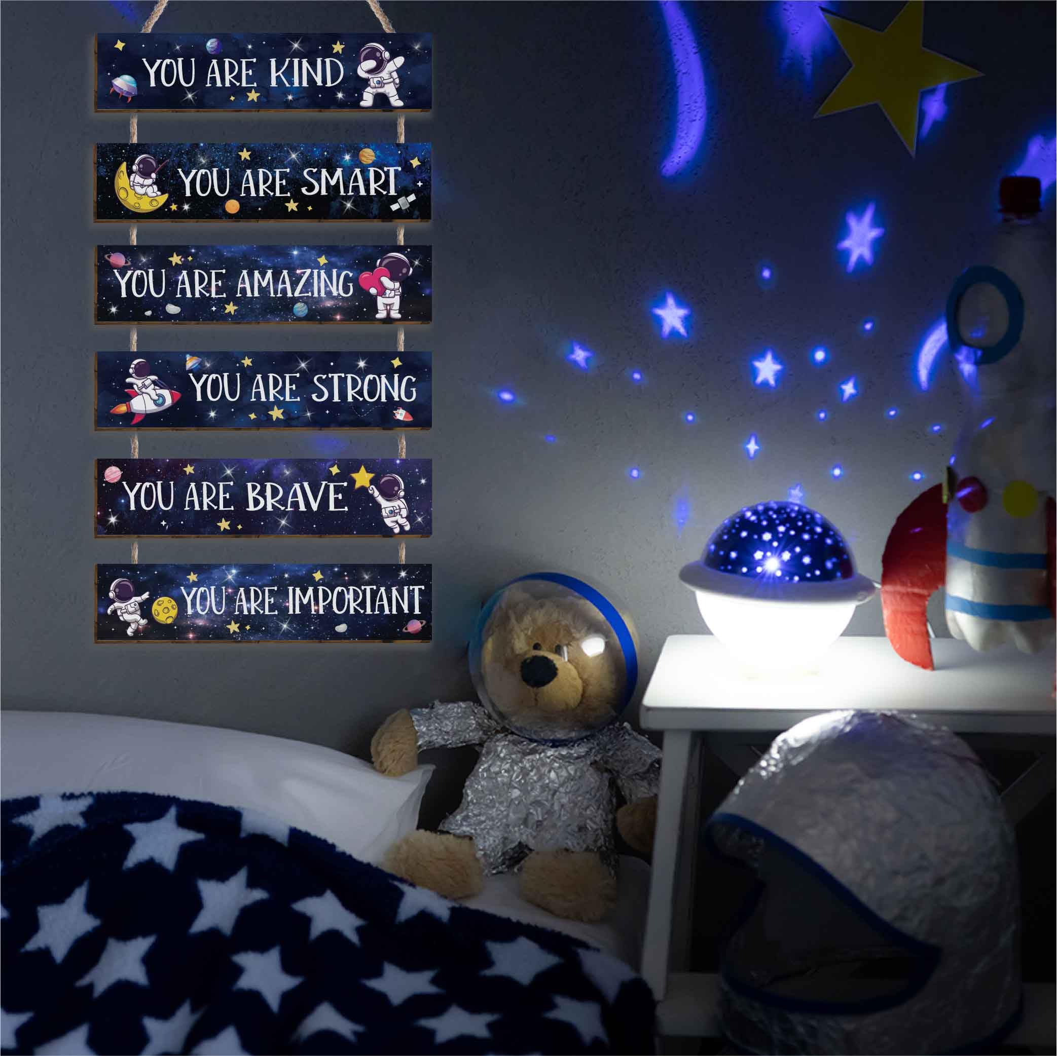 HIWERAN space quotes posters spark imagination in the playroom.