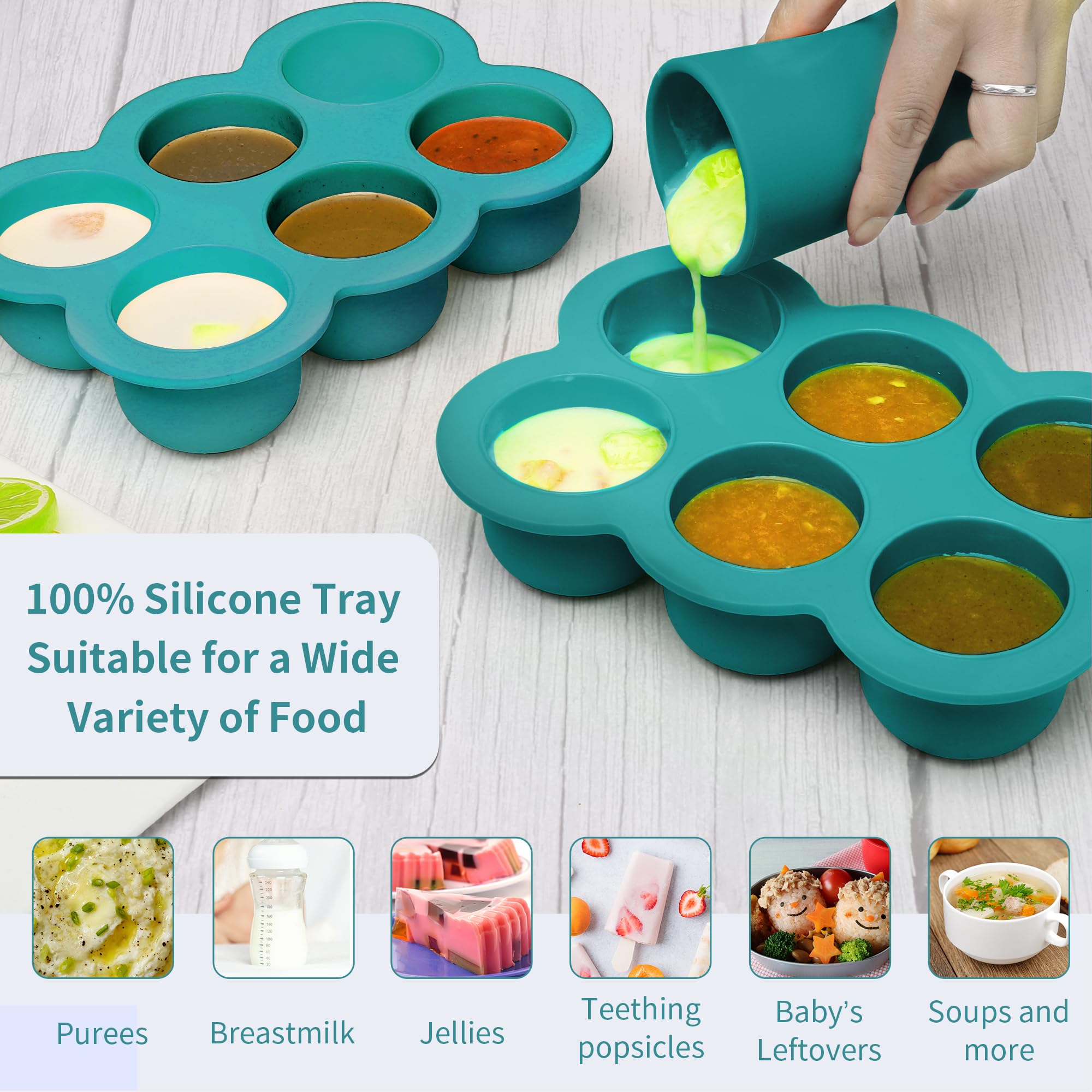 HIWOOD 3oz 6-sections tray features 1oz and 2oz markings for exact portions