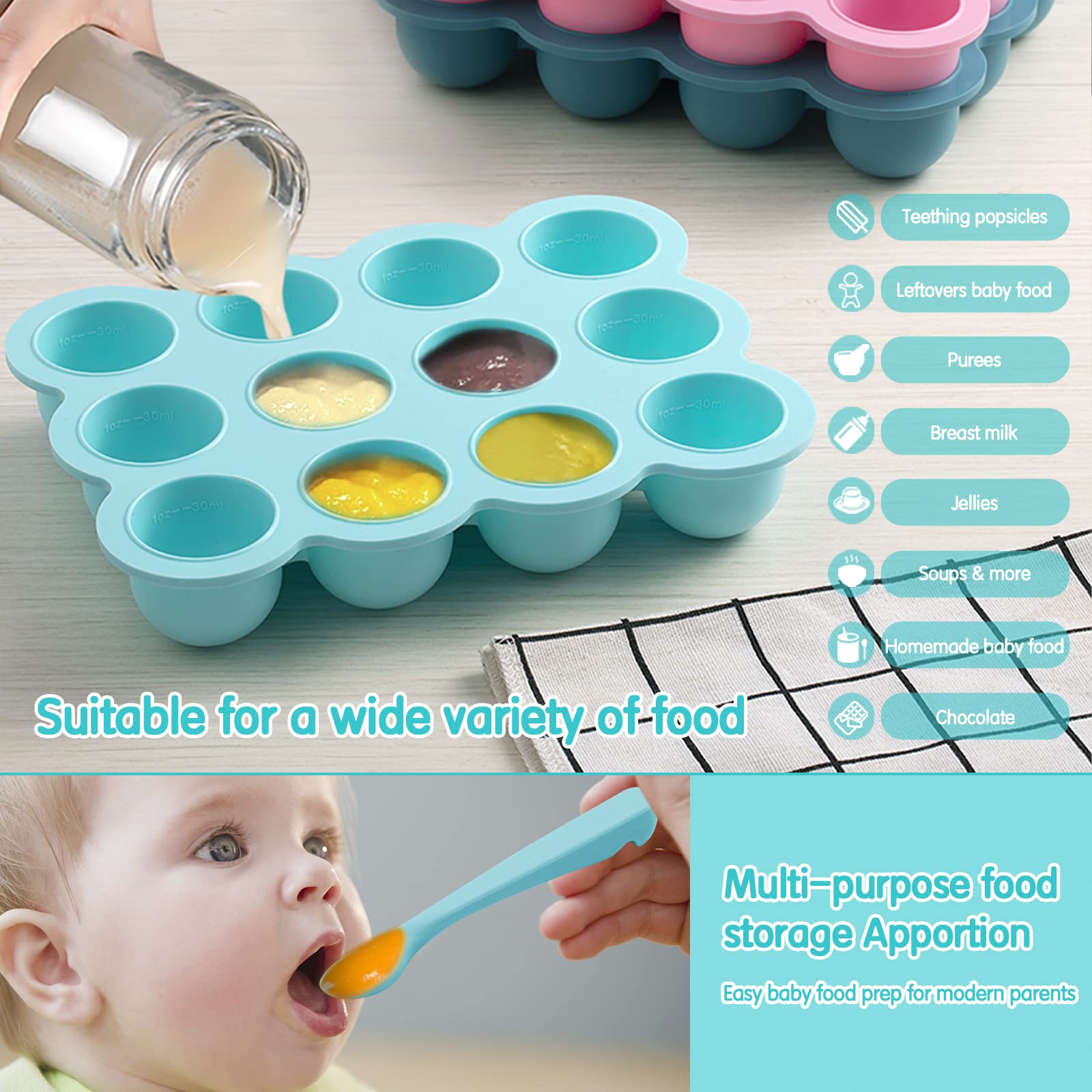 HIWOOD breast milk storage tray provides versatile options for freezing and portioning.