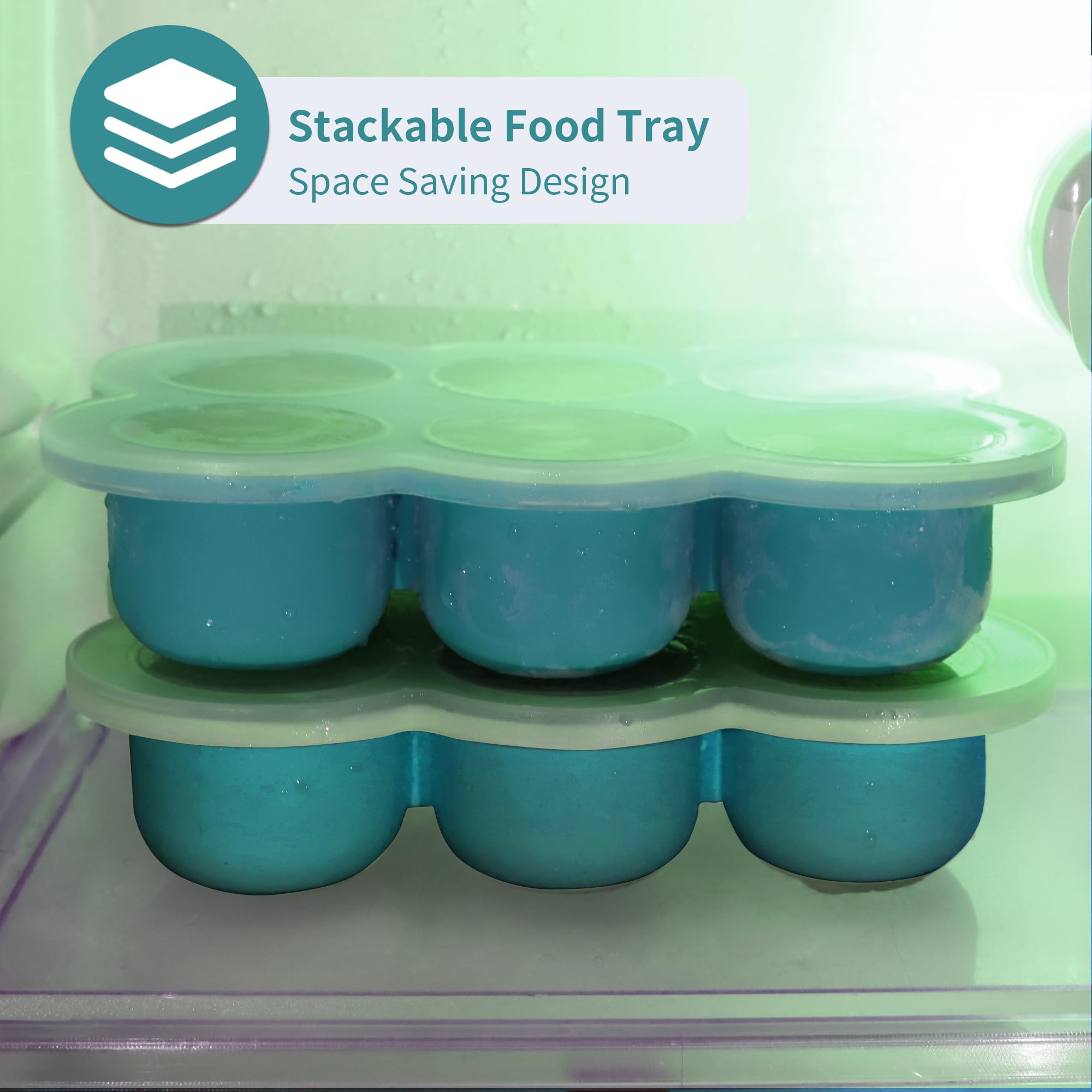 HIWOOD freezer molds suit homemade baby foods, fruit purées, and teething ice cubes