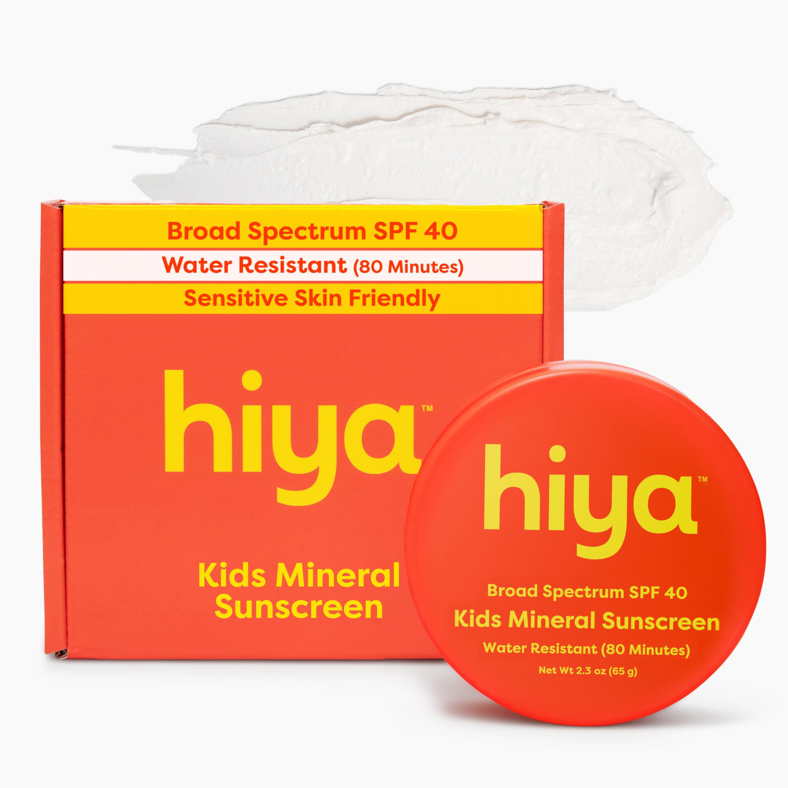 Hiya SPF40 Kids bottle front showing reef-safe mineral sunscreen.