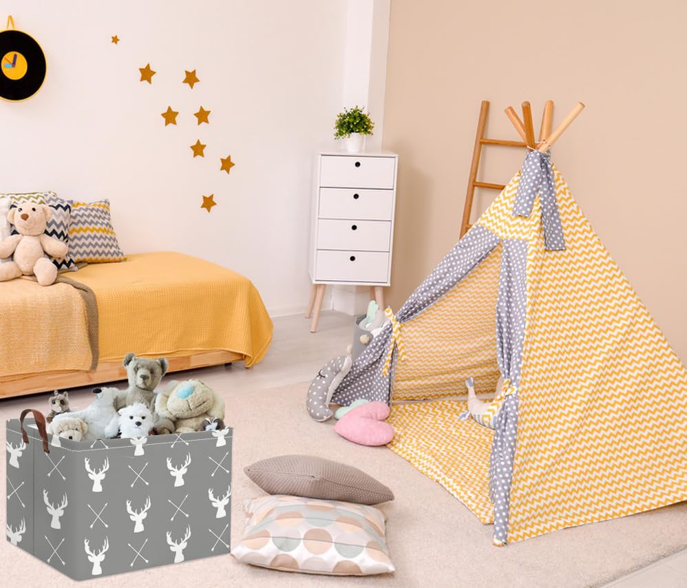 HIYAGON baby basket in a woodland-deer room decor adds gentle organization