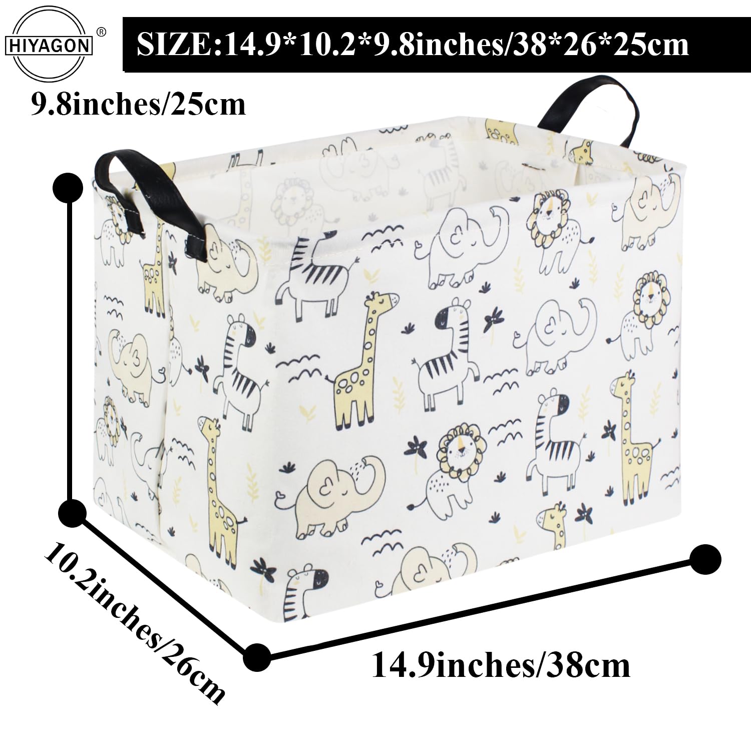 HIYAGON Baby Baskets woodland animal decor adds nursery charm.