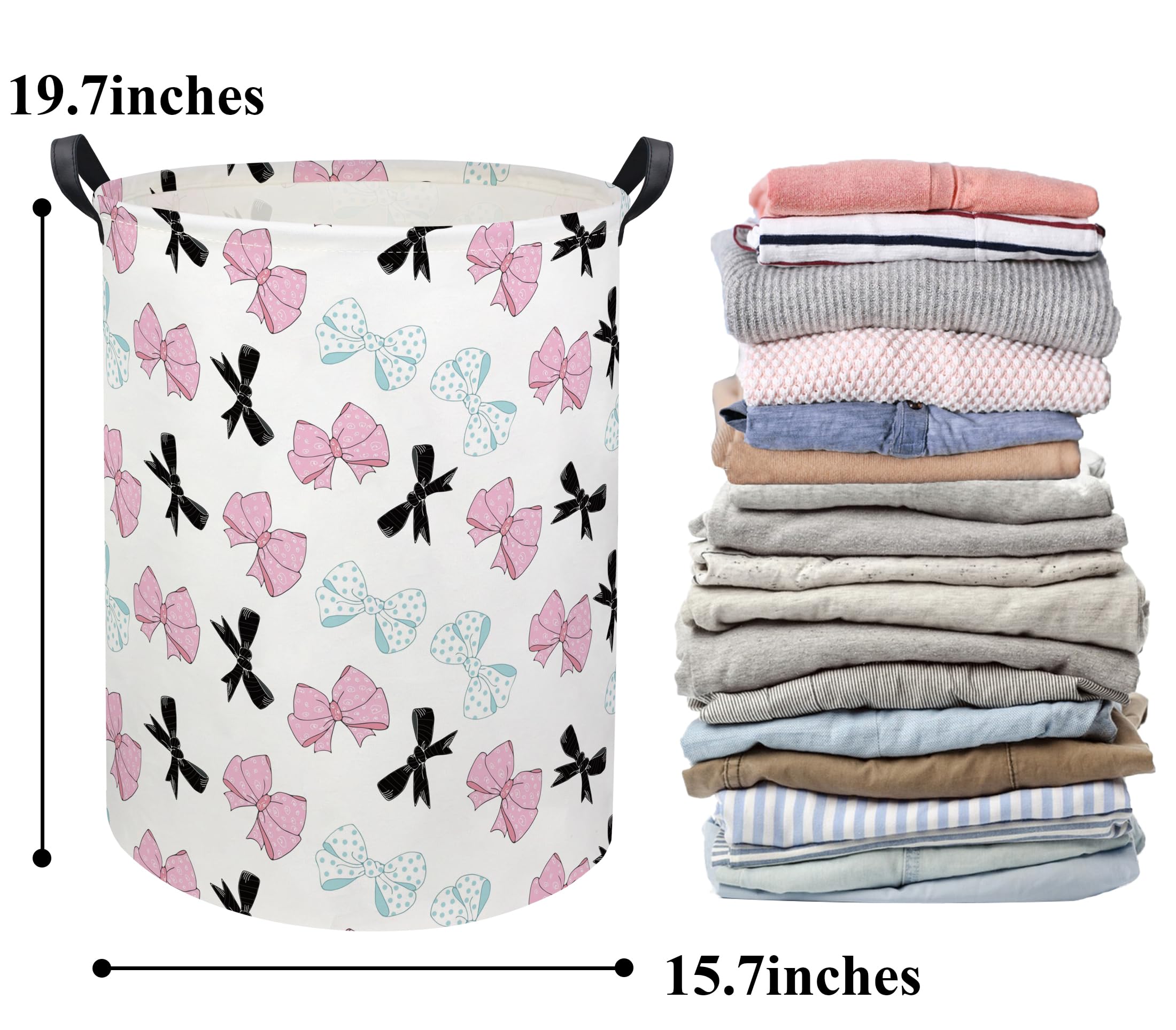 HIYAGON butterfly baby laundry basket full capacity for clothes and toys organization