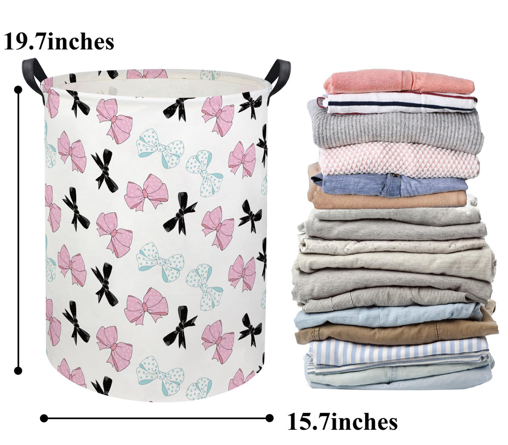 HIYAGON butterfly baby laundry basket full capacity for clothes and toys organization