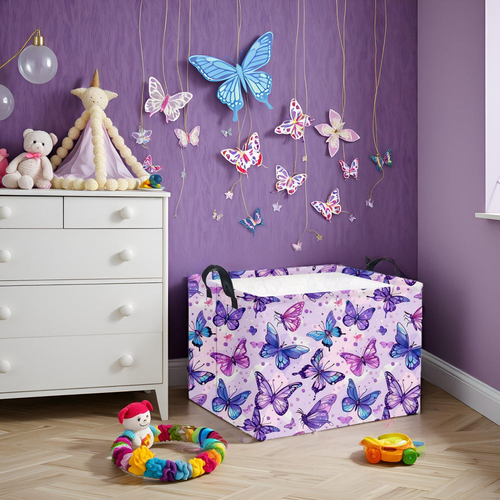 HIYAGON butterfly basket collapsed-flat to show space-saving design.