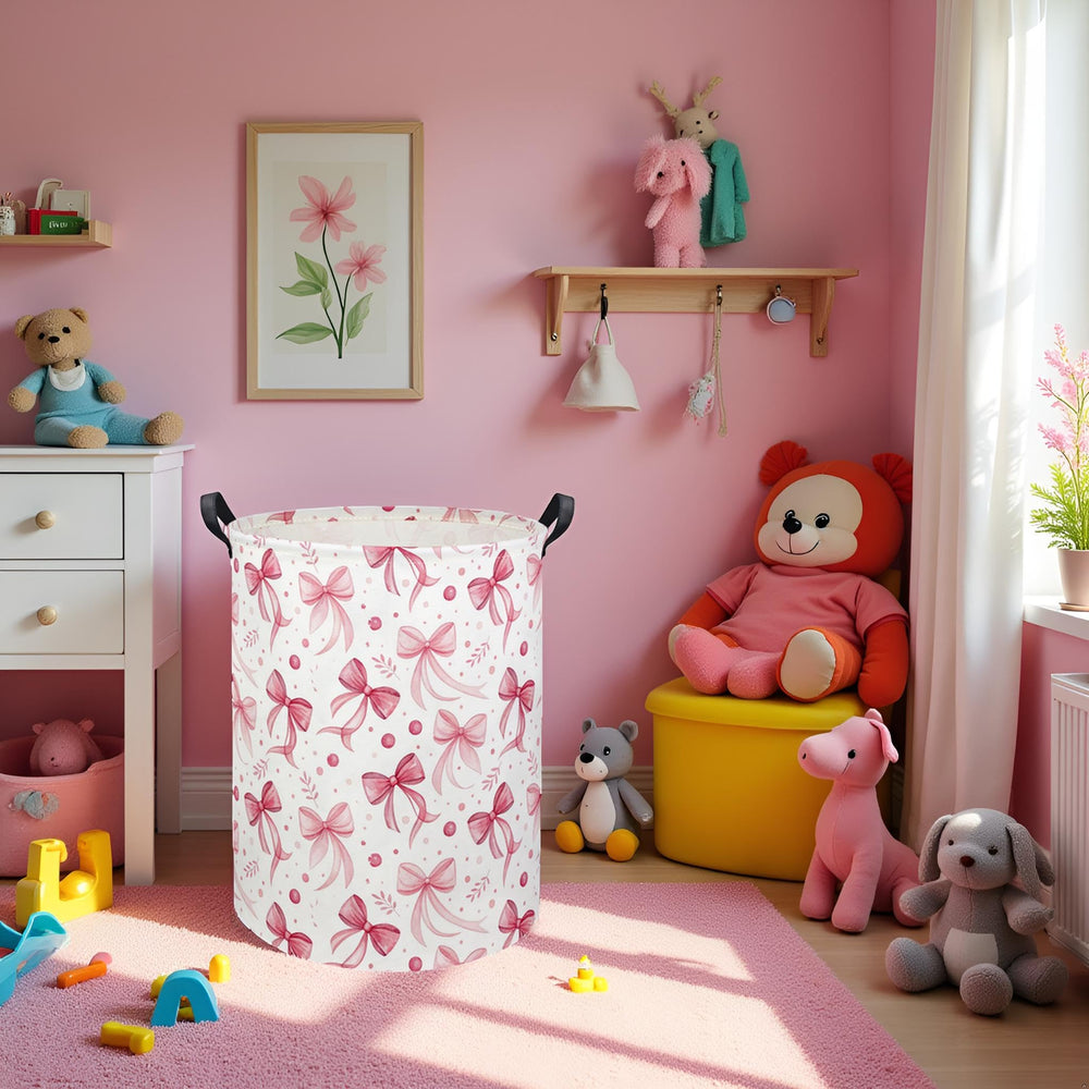 HIYAGON Bedroom decor basket keeps toys and clothes organized in cheerful butterfly style.