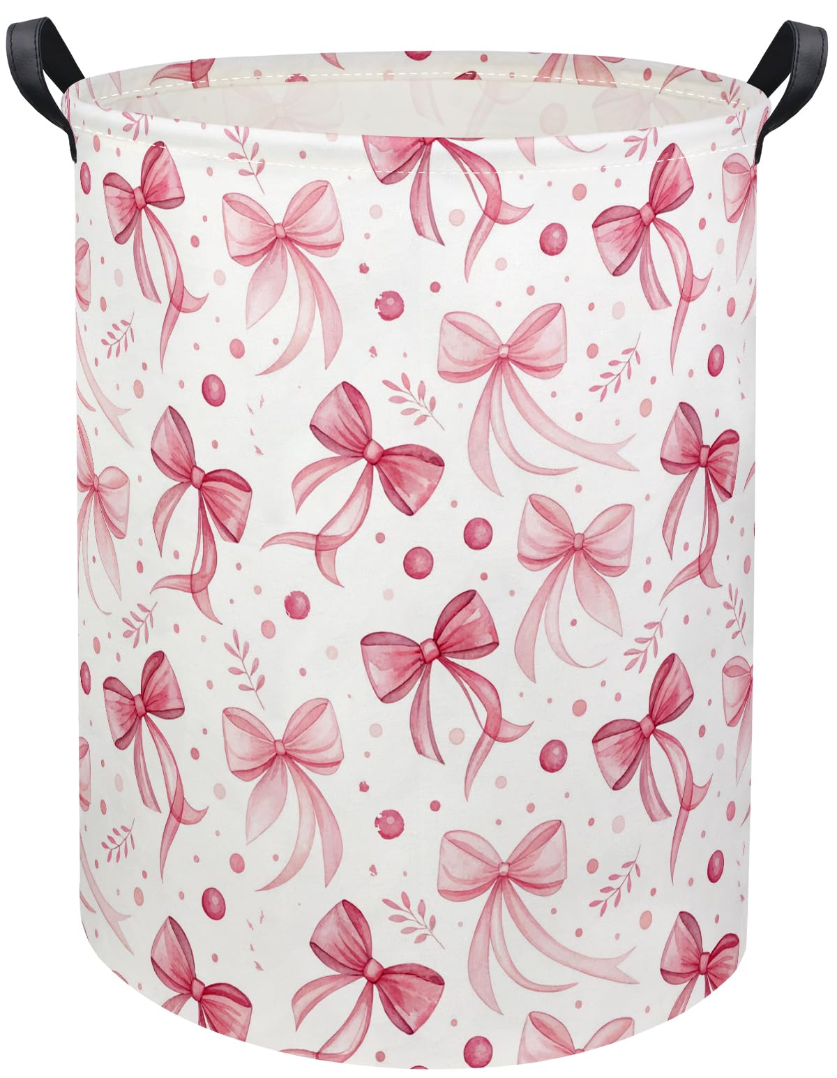 HIYAGON Butterfly Baby Laundry Basket front view shows spacious laundry storage for nursery essentials.