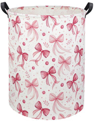 HIYAGON Butterfly Baby Laundry Basket front view shows spacious laundry storage for nursery essentials.