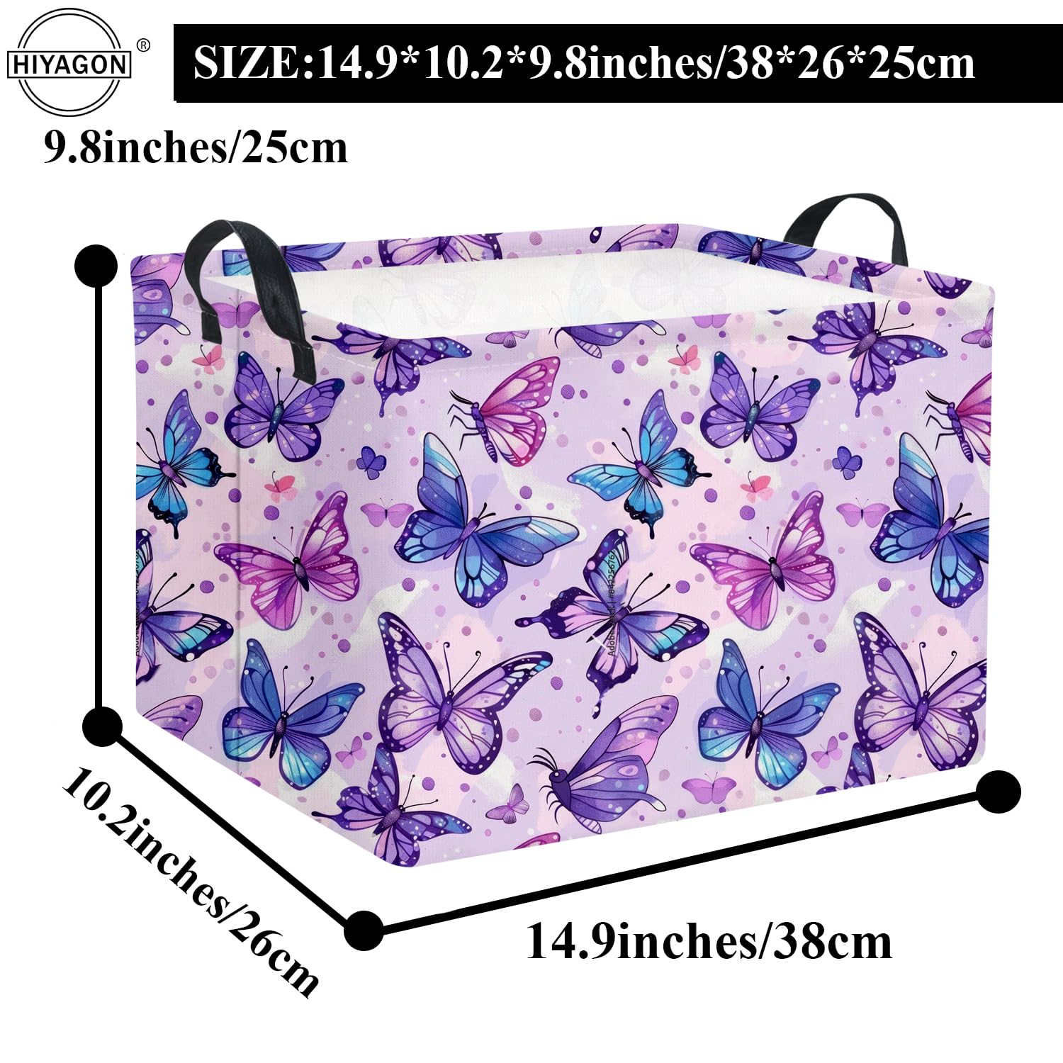 HIYAGON butterfly basket in bathroom for towels and decor.