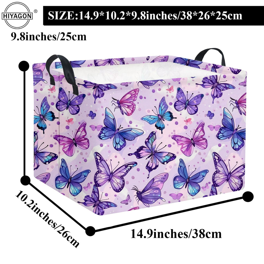 HIYAGON butterfly basket in bathroom for towels and decor.