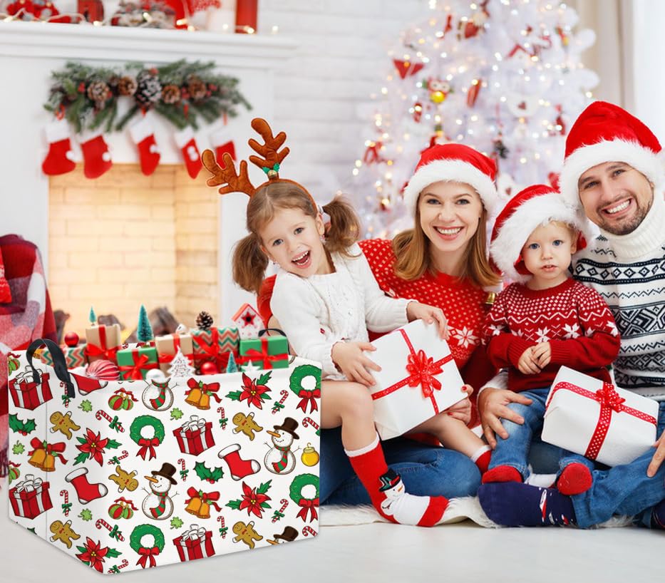 HIYAGON Christmas basket metal frame supports shape for easy loading and long-lasting structure.