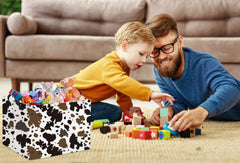 HIYAGON Cow Basket collapsed for compact storage in small spaces.
